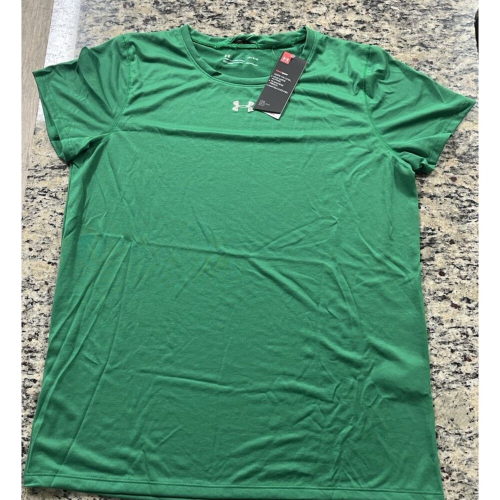 Under Armour Shirt Women's Size L Green Short Sleeve Active Workout Top New NWT